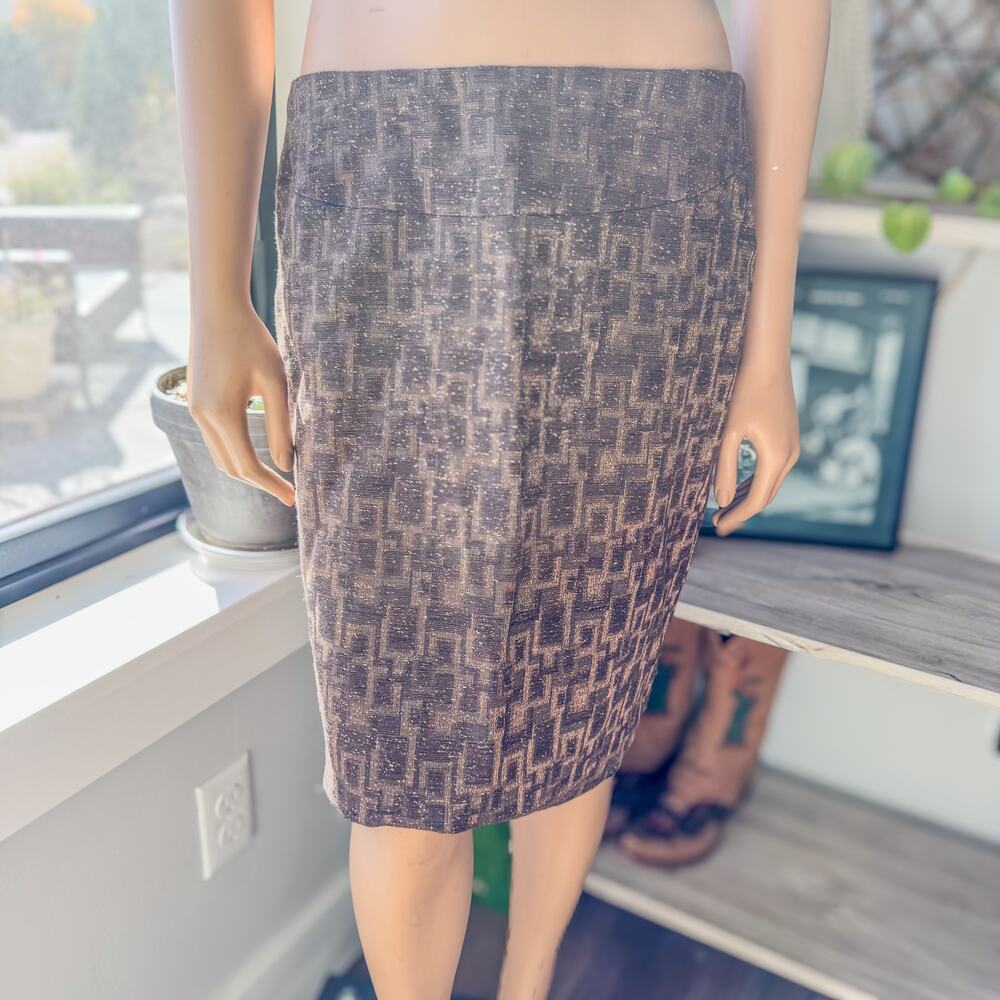 Antonio Melani, Women's Brown Geo Business Matching Set, Blazer-8 / Skirt-6 - Picture 8 of 14